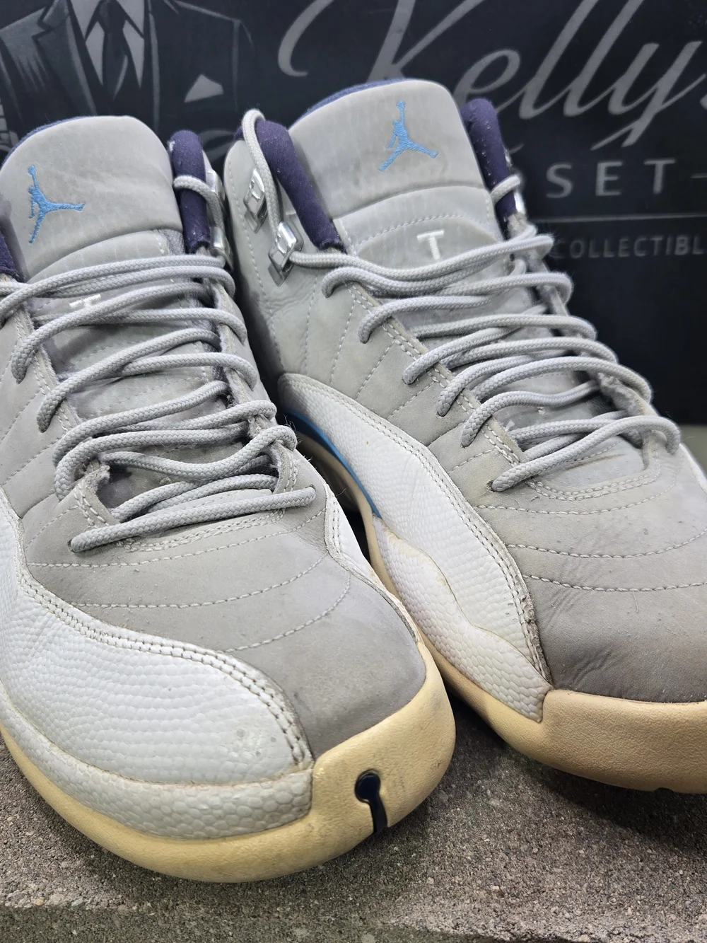 Air Jordan 12 Retro Wolf Grey University Blue UNC 2016 130690-007 Men's Size 10